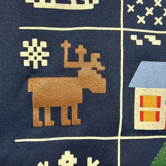 Vintage Blair Christmas Sweatshirt Holiday Crewneck Winter Festive Blue XL - Picture 10 of 15